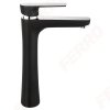 FERRO - Bateria umywalkowa wysoka Algeo Square Black/Chrome BAQ2LBLC